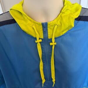 A Lab 1/4 Zip Windbreaker Hoodie Pullover Blue/Green Youth Large Free Shipping